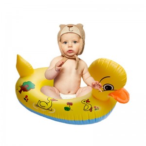 Juguete denatación de cartón de losniños, PVC Ride de agua inflable de pato amarillo paraniños